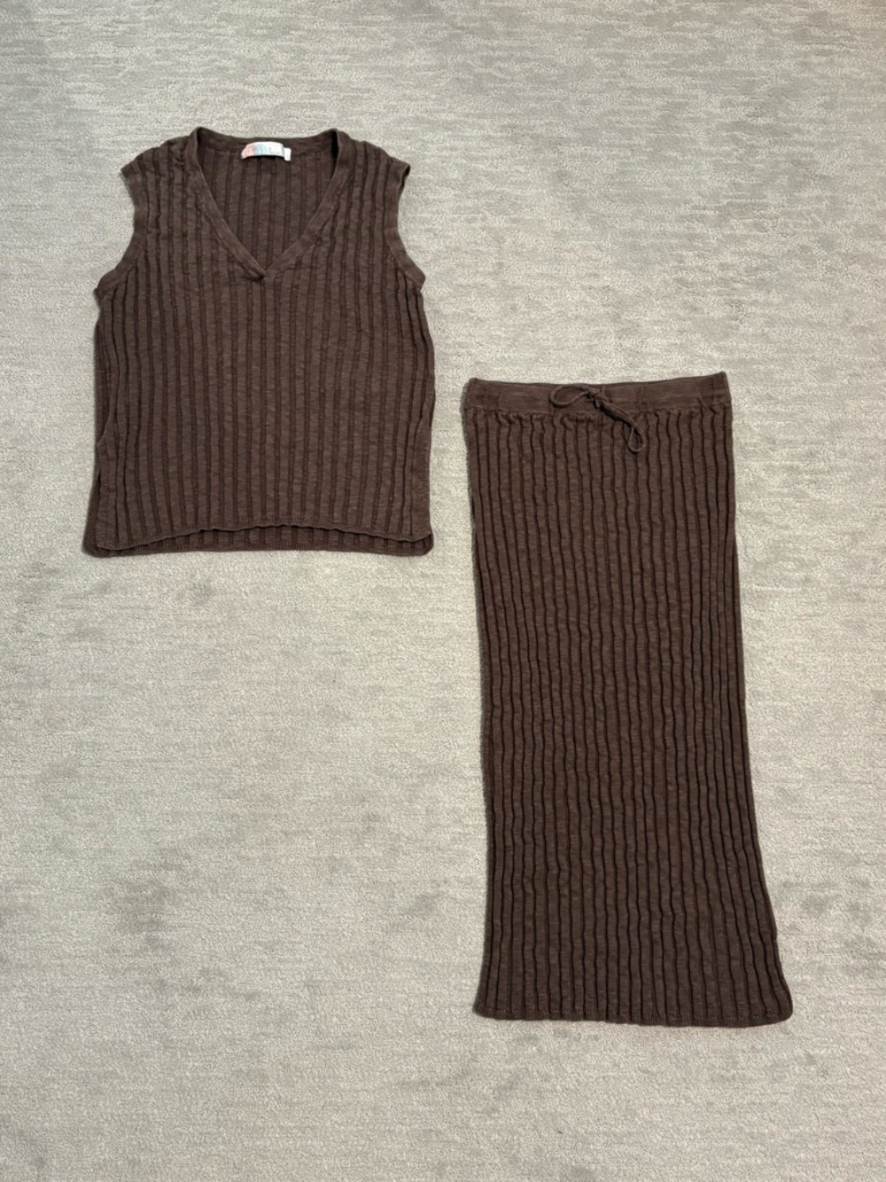 Free People Matching Knit Skirt & Top Set